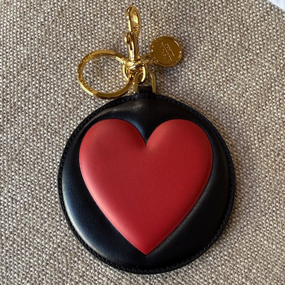 Moschino Big Heart Keychain calf skin